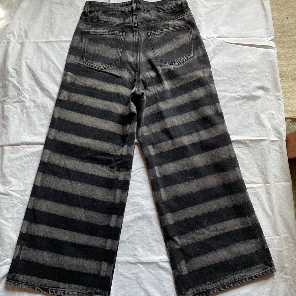 Wide leg jeans with stripes - Picture 3 of 4